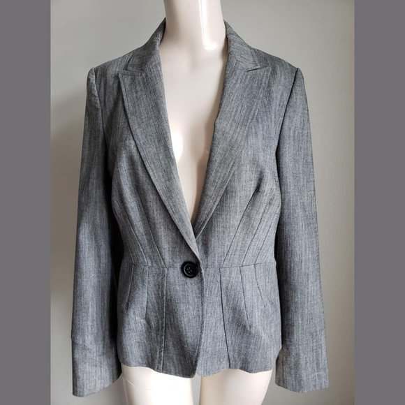 NWT Mario Serrani Italy Gray One Button Blazer - Picture 2 of 8